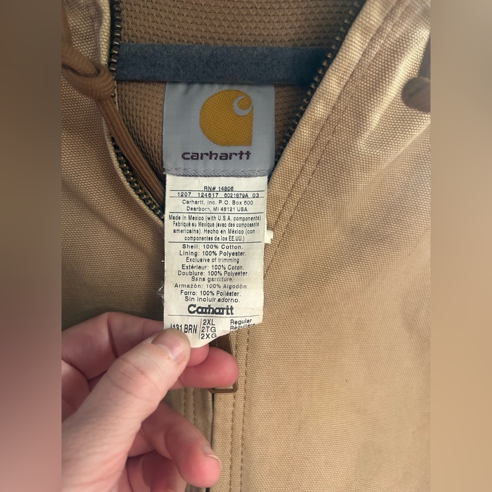 Vintage 2007 Carhartt Active Canvas Duck Jacket Mens Size 2XL - Picture 6 of 11